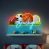 Sports Neon Sign Personalized, Name Ball LED Light, Boys Game Room Wall Decor