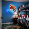 Sports Neon Sign Personalized, Name Ball LED Light, Boys Room Wall Decor