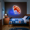 Sports Neon Sign Personalized, Name Ball LED Light, Boys Room Wall Decor