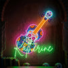 Sugar Skull Guitar Neon Sign Custom, Personalized Name LED Light, Day of the Dead Music Wall Decor for Home Studio