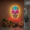 Sugar Skull Neon Sign Custom, Floral LED Light, Day of the Dead Wall Home Decor
