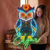 Sugar Skull Neon Sign Custom, Name LED Light, Day of the Dead Wall Decor Gift