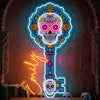Sugar Skull Neon Sign Custom, Name LED Light, Day of the Dead Wall Decor Gift