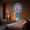 Sugar Skull Neon Sign Custom, Name LED Light, Day of the Dead Wall Decor Gift