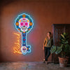 Sugar Skull Neon Sign Custom, Name LED Light, Day of the Dead Wall Decor Gift