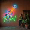 Sugar Skull Neon Sign Custom, Name LED Light, Day of the Dead Wall Decor Gift