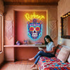 Sugar Skull Neon Sign Custom, Name LED Light, Day of the Dead Wall Decor Gift