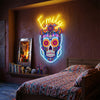 Sugar Skull Neon Sign Custom, Name LED Light, Day of the Dead Wall Decor Gift