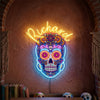 Sugar Skull Neon Sign Custom, Name LED Light, Day of the Dead Wall Decor Gift