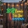 Tiki Bar Neon Sign Custom, Name Palm Tree LED Light, Outdoor Bar Decor