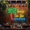 Tiki Bar Neon Sign Custom, Name Palm Tree LED Light, Outdoor Bar Decor