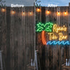 Tiki Bar Neon Sign Custom, Name Palm Tree LED Light, Outdoor Bar Decor