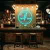 Tiki Bar Neon Sign Custom, Name Parrot Palm LED Light, Tropical Home Bar Decor