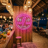 Tiki Bar Neon Sign Custom, Name Parrot Palm LED Light, Tropical Home Bar Decor