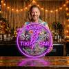 Tiki Bar Neon Sign Custom, Name Parrot Palm LED Light, Tropical Home Bar Decor