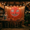 Tiki Bar Neon Sign Custom, Name Parrot Palm LED Light, Tropical Home Bar Decor