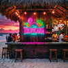 Tropical Neon Sign Custom, Flamingo LED Light, Tiki Home Bar Lounge Wall Decor