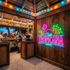Tropical Neon Sign Custom, Flamingo LED Light, Tiki Home Bar Lounge Wall Decor