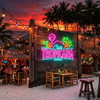 Tropical Neon Sign Custom, Flamingo LED Light, Tiki Home Bar Lounge Wall Decor