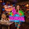 Tropical Neon Sign Custom, Flamingo LED Light, Tiki Home Bar Lounge Wall Decor