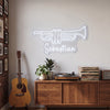 Trumpet Neon Sign Custom, Name Music LED Light, Studio Wall Decor