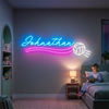 Volleyball Neon Sign with Name, Custom Ball LED Light, Girls Room Wall Decor