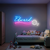 Volleyball Neon Sign with Name, Custom Ball LED Light, Girls Room Wall Decor
