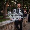Wedding Neon Sign Custom, Mr and Mrs Monogram LED Light, Reception Decor