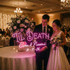 Wedding Neon Sign Custom, Name Date LED Light, Reception Backdrop Wall Decor