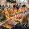 Wedding Neon Sign Custom, Name Date LED Light, Reception Backdrop Wall Decor