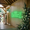 Wedding Neon Sign Custom, Name Floral LED Light, Reception Backdrop Wall Decor
