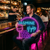 Wine Neon Sign Custom, Name Glass LED Light, Wine Bar Home Kitchen Wall Decor