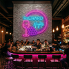 Wine Neon Sign Custom, Name Glass LED Light, Wine Bar Home Kitchen Wall Decor