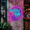 Wine Neon Sign Custom, Name Glass LED Light, Wine Bar Home Kitchen Wall Decor
