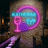 Wine Neon Sign Custom, Name Glass LED Light, Wine Bar Home Kitchen Wall Decor