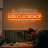 Workshop Neon Sign Custom, Name Tool LED Light, Garage Man Cave Wall Decor