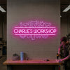Workshop Neon Sign Custom, Name Tool LED Light, Garage Man Cave Wall Decor