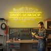 Workshop Neon Sign Custom, Name Tool LED Light, Garage Man Cave Wall Decor