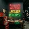 Workshop Neon Sign Custom, Wrench Tool LED Light, Garage Man Cave Wall Decor