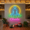 Yoga Neon Sign Custom, Name Lotus LED Light, Yoga Studio Meditation Wall Decor